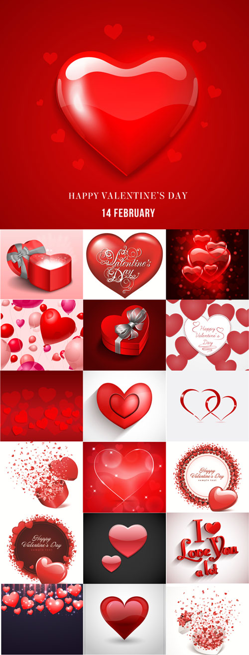 Romantic Valentine's Day vector backgrounds set 8