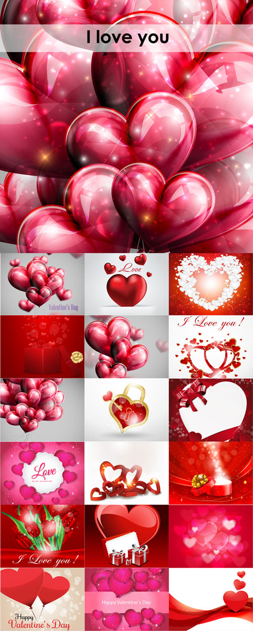 Romantic Valentine's Day vector backgrounds set 9