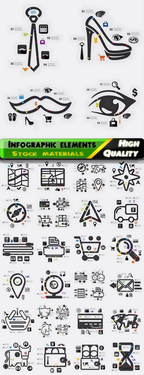 Infographic design elements in vector set from stock #106 - 25 Eps