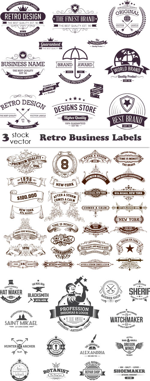 Vectors - Retro Business Labels