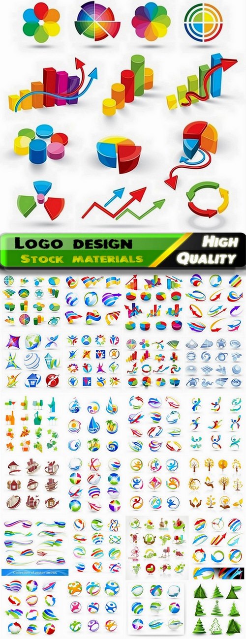 Logos and icons of arrows for business - 25 Eps