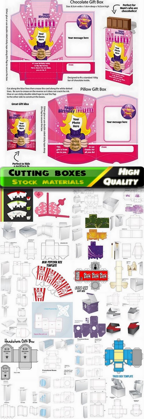 Template for cutting boxes in vector from stock #12 - 25 Eps