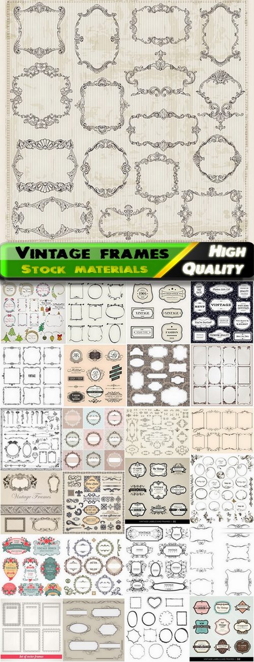 Vintage labels and decorative frames - 25 Eps