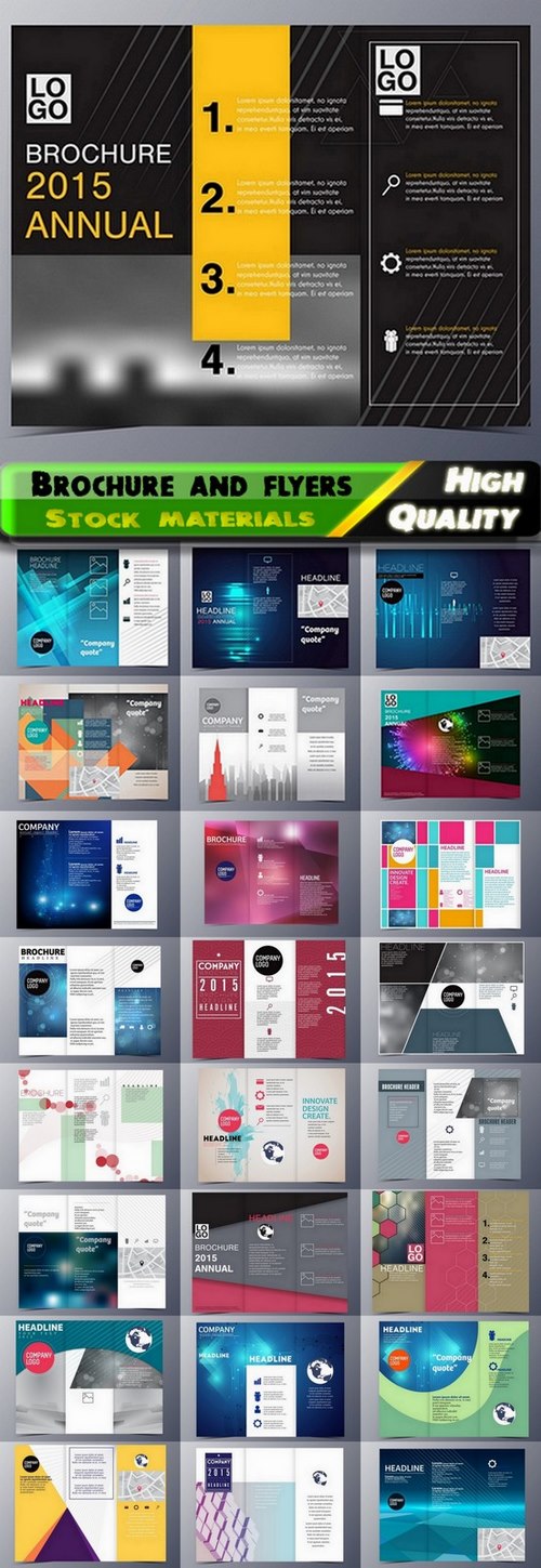 Brochure and flyers template design in vector from stock #42 - 25 Eps