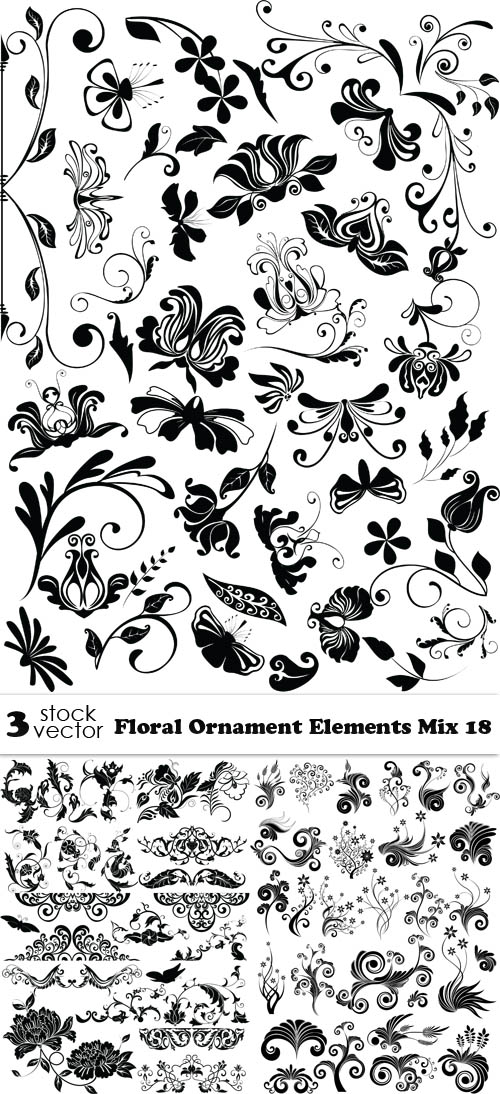 Vectors - Floral Ornament Elements Mix 18